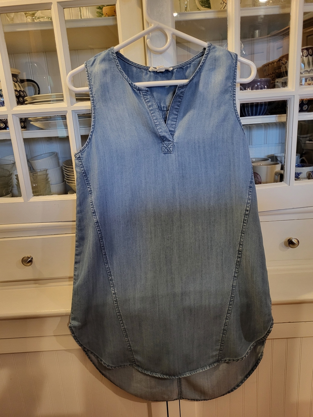 beachlunchlounge Light Blue Denim Top